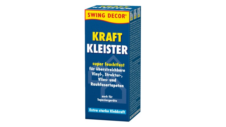 Swing Decor Kraftkleister, extra starke Klebkraft, blaue Packung.